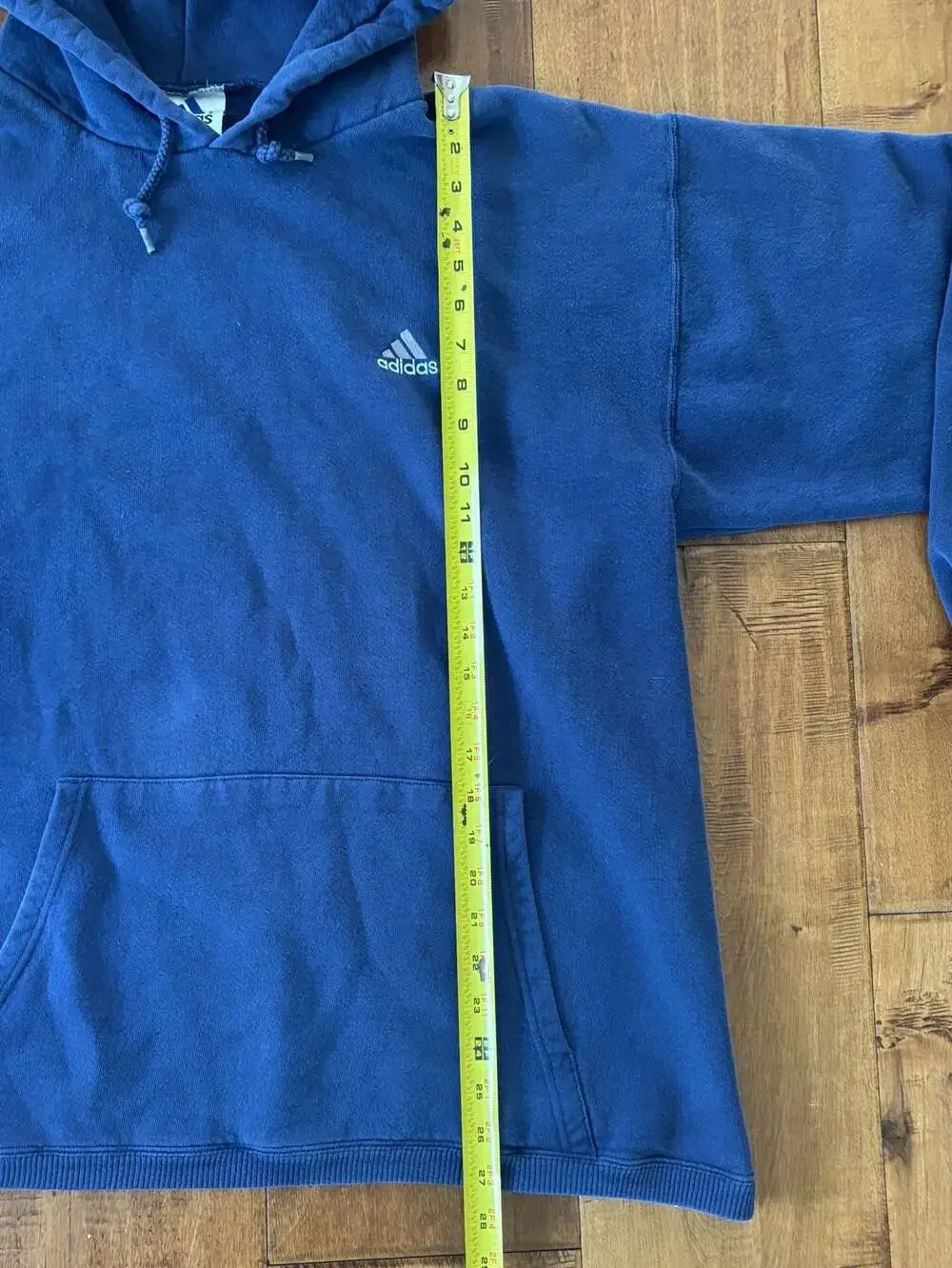 Vintage Adidas Embroidered Logo Pullover Hoodie Blue